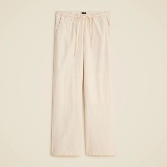 NWT J CREW Relaxed utility pant in cotton blend in Summer Linen Ivory - Picture 4 of 7